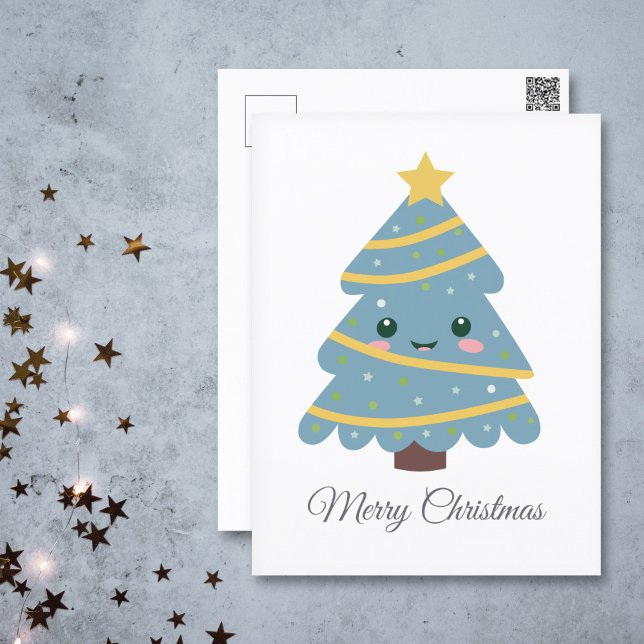 Cute Julgran vykort (Cute Christmas Tree Postcard)