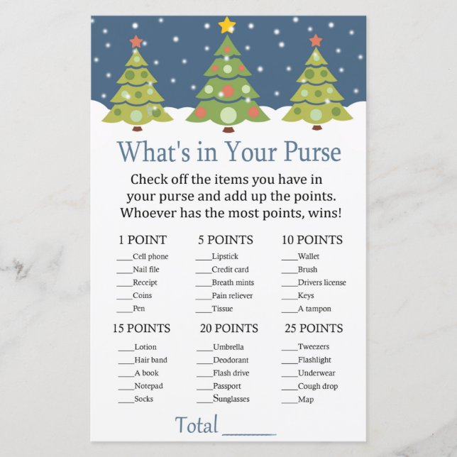 Cute Julgran What's in your purse match (Framsida)