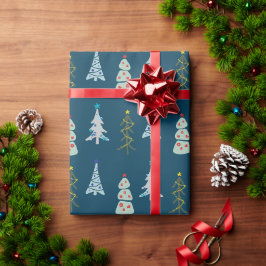 Cute Julgranar doodle Presentpapper