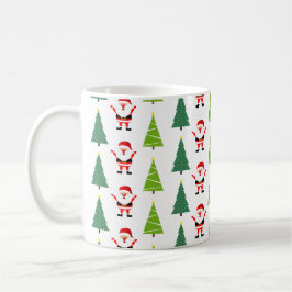Cute Julgranar & Jultomten Mönster White Kaffemugg
