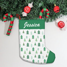 Cute Julgranar Mönster Liten Julstrumpa