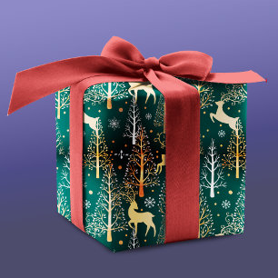 Cute Julgranar renar grönt Presentpapper