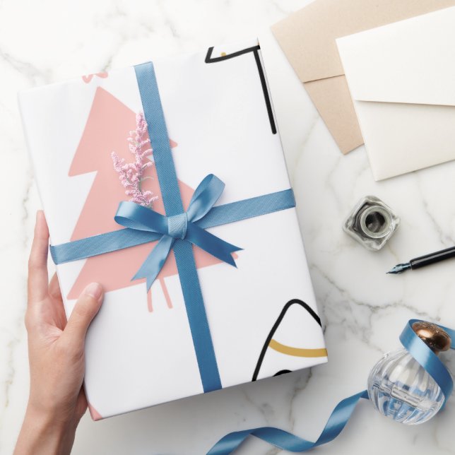 Cute Julgranar Roligt Rosa Guld Girly Presentpapper (Gifting)