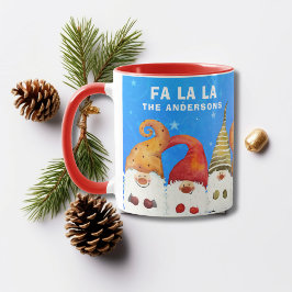 Cute julgrnomes Fa La La La Mugg