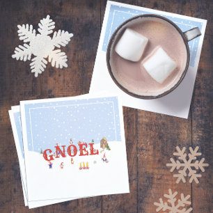 Cute Julgryn i Snö NOEL-Julfesten Pappersservett