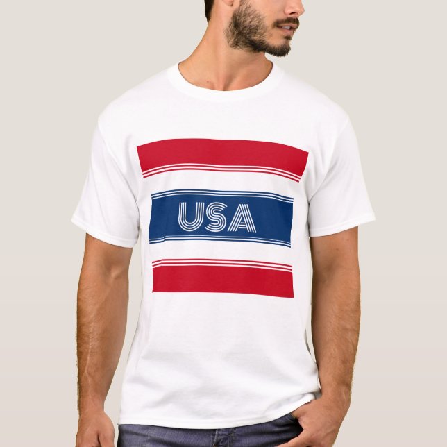 Cute juli 4:e Röda vita och blå USA Patriotic T Shirt (Framsida)