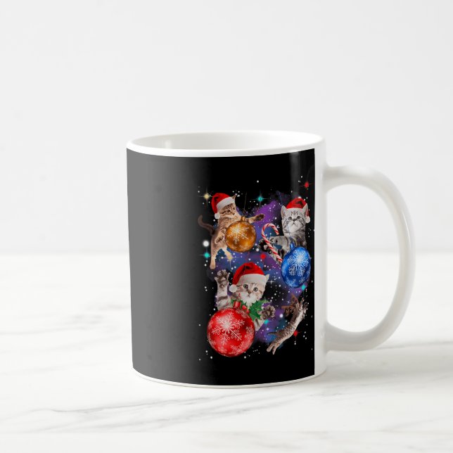 Cute-julkatter i Space-prydnadsgrafik Kaffemugg (Höger)