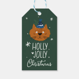 Cute-julklapp i Mysiga Sticka Hat-Grönten Presentetikett