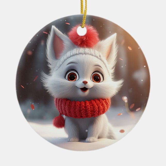 Cute-julklapp Julgransprydnad Keramik (Framsidan)