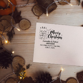 Cute-julklapp med gift, Returadress Stämpel