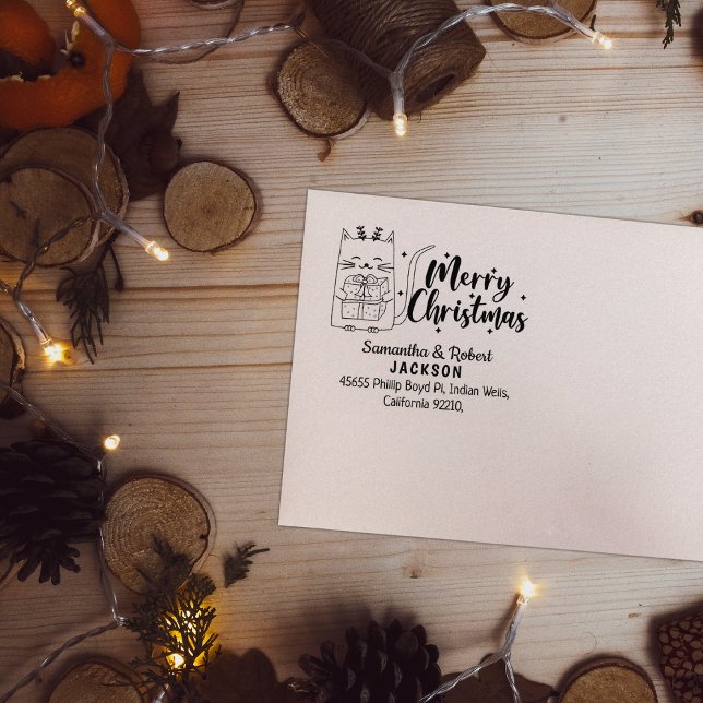 Cute-julklapp med gift, Returadress Stämpel (Skapare uppladdad)