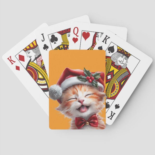 Cute-julklapp med Santa Hat och Bow Tie Casinokort (Baksidan)