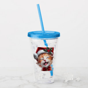 Cute-julklapp med Santa Hat och Bow Tie Take Away Mugg