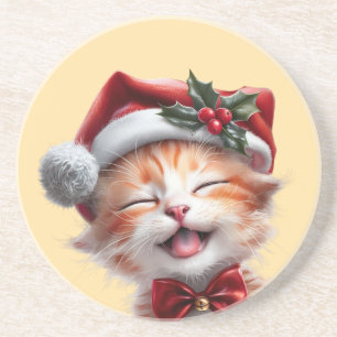 Cute-julklapp med Santa Hat och Bow Tie Underlägg