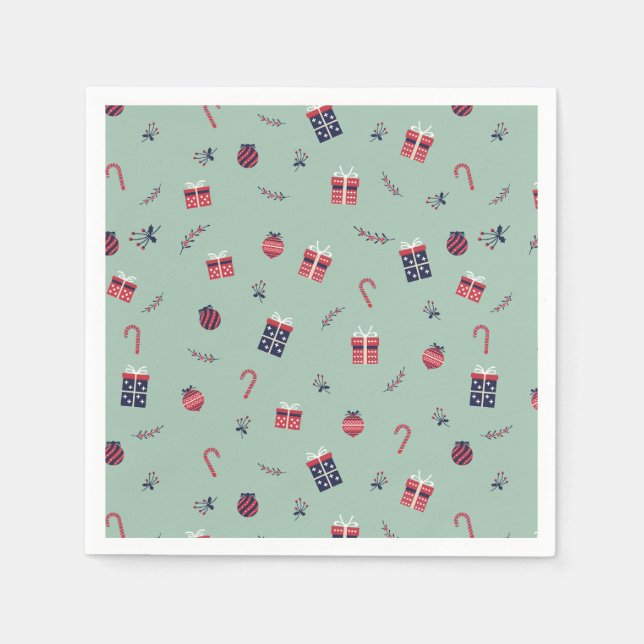 Cute Julklapp Ornaments Mönster Pappersservett (Framsidan)