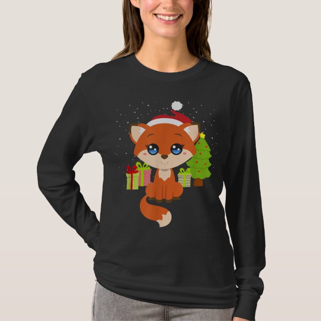 Cute-julklapp Santa Hat Julgran Tonåring G T Shirt (Framsida)