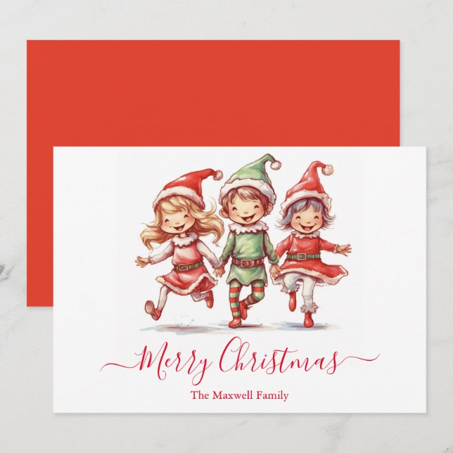 Cute-julklappar Julkort (Fram/baksida)