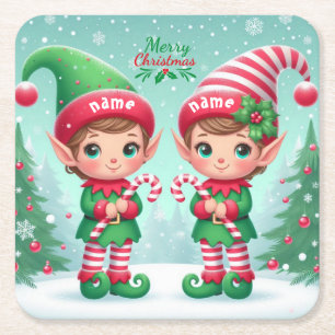 Cute-julklappar Underlägg Papper Kvadrat