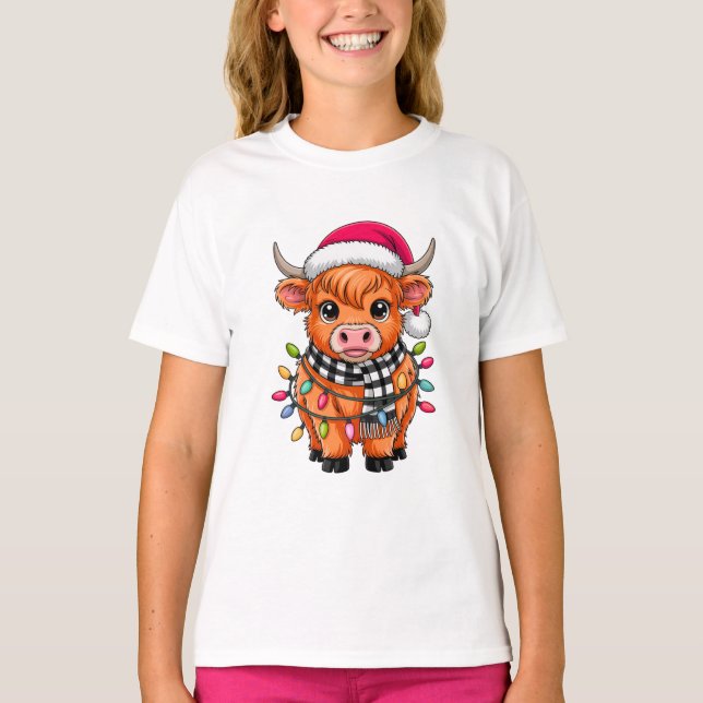 Cute Julko med Santa Hat och Scarf T Shirt (Framsida)