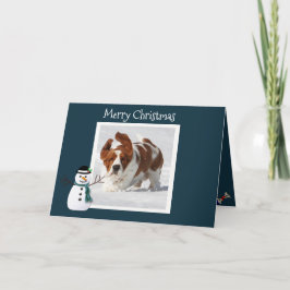 Cute-julkort med basset, Presenter och House Helgkort