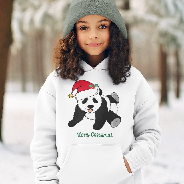 Cute julpanda Bear i Santa Hat Anpassningsbar Kids T Shirt (Skapare uppladdad)