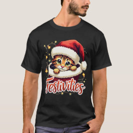 Cute Julpet - Rener och Santa Hat T Shirt
