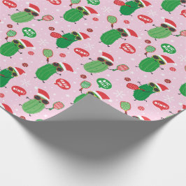 Cute Julpickar på ljus rosa Presentpapper