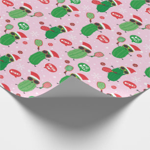 Cute Julpickar på ljus rosa Presentpapper