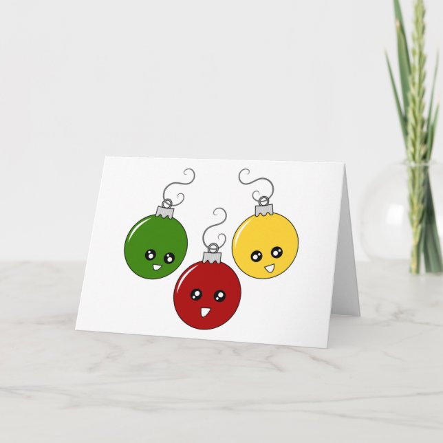 Cute-julprydnader Helgkort (Framsida)