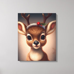 Cute julrenar canvastryck