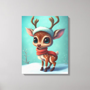Cute julrenar canvastryck