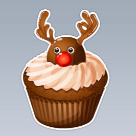 Cute julrenar Cupkaka Chocolate Antlers Klistermärken