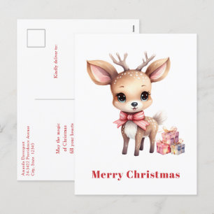 Cute julrenar helg vykort