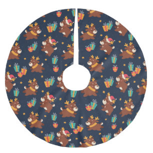 Cute julrenar julgransmatta borstad polyester