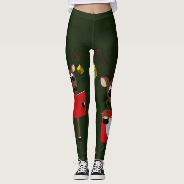 Cute julrenar leggings (Framsida)