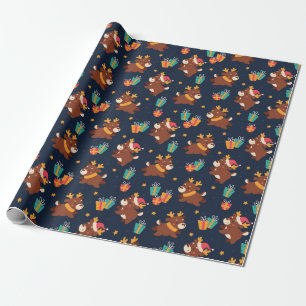 Cute julrenar presentpapper