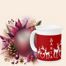 Cute julrenar White Santa Helpers Red