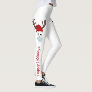 Cute Julrenen, färgad brud mask Leggings