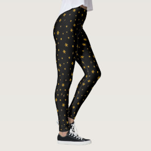 Cute julstjärna, Helgdag Guld, nya år Leggings
