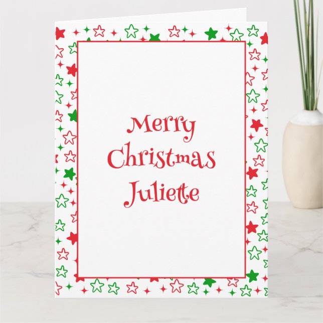 Cute julstjärnor kort (Framsida)