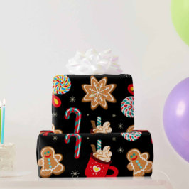 Cute-jultema, Mönster Black Presentpapper