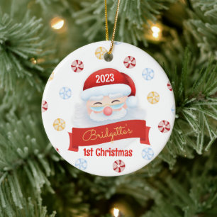 Cute Jultomten 1:a julen Julgransprydnad Keramik