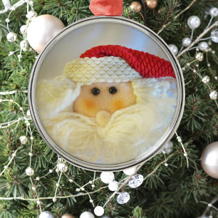 Cute Jultomten Ansikte jul Julgransprydnad Metall