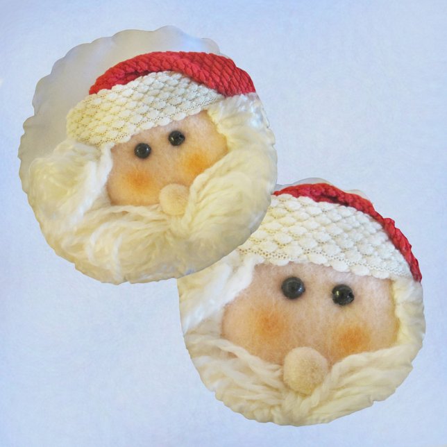 Cute Jultomten Ansikte jul Rund Kudde (Skapare uppladdad)
