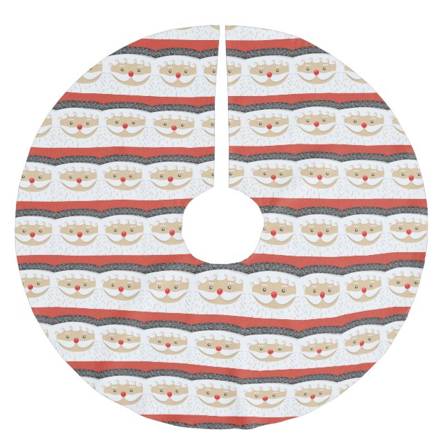 Cute Jultomten Ansikte Julgransmatta Borstad Polyester (Framsidan)