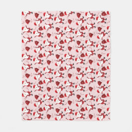 Cute Jultomten Candy cane Mönster Red Fleecefilt