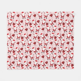 Cute Jultomten Candy cane Mönster Red Fleecefilt
