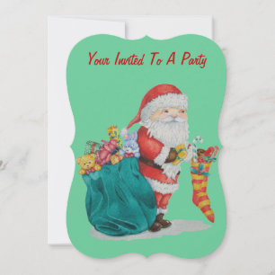 Cute jultomten får redo till jul inbjudningar