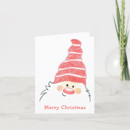 Cute Jultomten Gnome Jul Helgkort