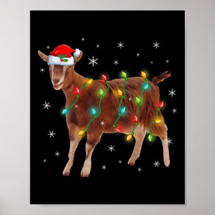 Cute Jultomten Goat Julgran Ljus Julafton F Poster